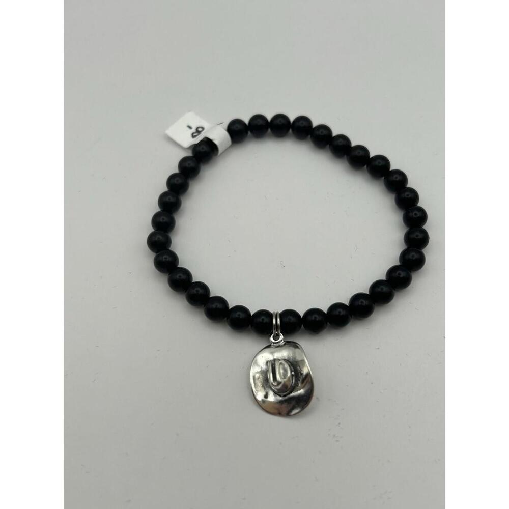 Small  Onyx Bracelet With SS Cowboy Hat!!!!
